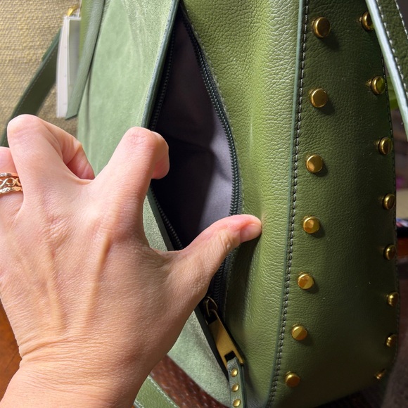 NWT Fossil Talia hobo comes with wallet chive Suede & Leather Shoulder Hobo Bag - Picture 10 of 14